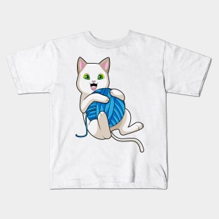 Cat Wool yarn ball Kids T-Shirt